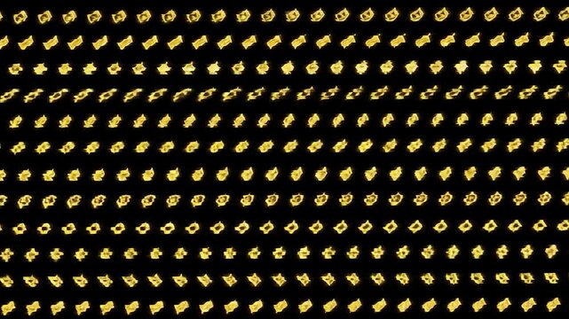 Abstract gold pattern on black background