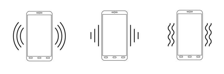 Smartphone Vibration & Notification Icon - Mobile Alert Haptic Feedback