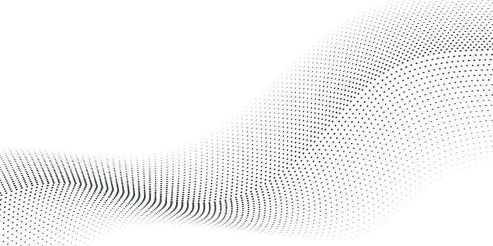 Abstract Waveform Dot Swirls on White