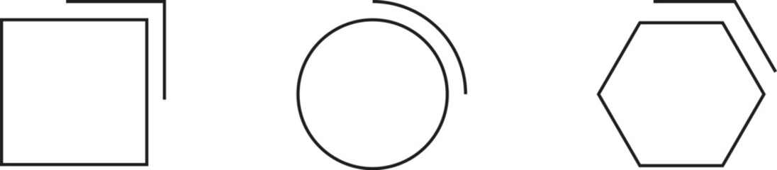 Geometric Vector Icons – Minimalist Square, Circle, Hexagon Shapes for UI & Design