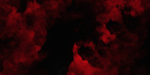 Red color powder explosion isolated on black background. Colorful dust explode. Paint Holi, dust particles splash. Network concept with spray. Futuristic technology element. 3D rendering.