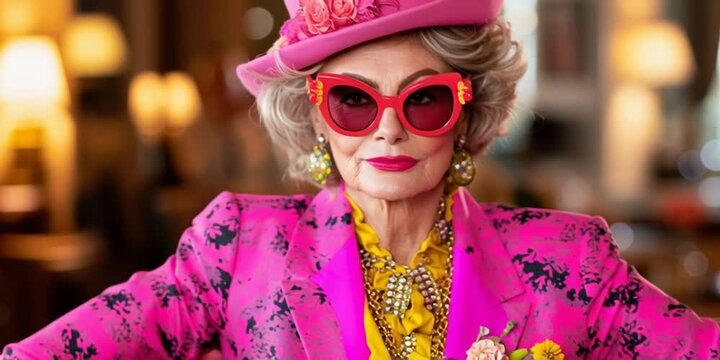 A wealthy heiress in modern fashion with a flamboyant flair 