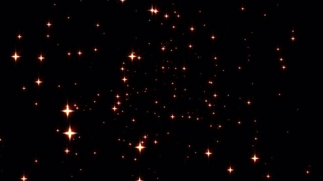 Floating Stars Overlay animation on transparent background, alpha channel animation