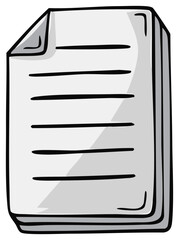 Stack of Papers with Lines Illustration for Notes or Documents