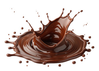 Rich Chocolate Splashing in an Artistic Display on a Transparent Background