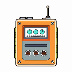 retro radio isolated on white