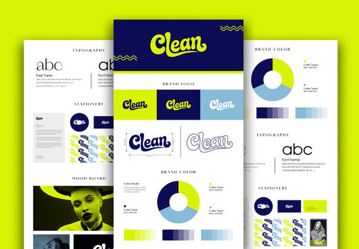 Minimalist Brand Board Template with Logo, Typography and Color Palette