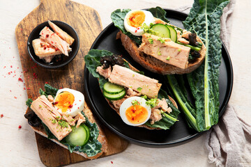 Homemade tuna sandwiches.