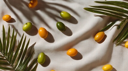 Delightful Display of Tiny Tropical Fruits on Linen