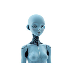 Futuristic Female Robot, AI, Artificial Intelligence, Cyborg, Android Girl Portrait