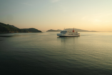 Ferry at Sunset over the Setouchi Sea, Japan