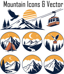 Mountain Icons & Vector Set