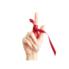 Woman's Hand Tied with a Red Ribbon - Awareness, Promise, Commitment