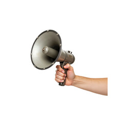 Hand Holding a Vintage Megaphone, Announcing, Public Speaking, Communication