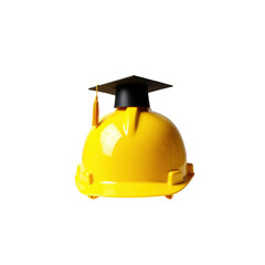 Graduation Cap on Hard Hat Symbol of Engineering Education and Career Success
