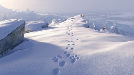 Tranquil Nature: Small Animal Paw Prints on Untouched Soil