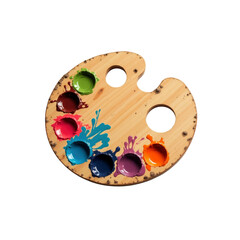 Artist's Palette with Vibrant Paint Splatter