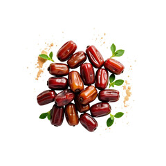 Fresh Juicy Red Dates with Date Powder Splash, Overhead View