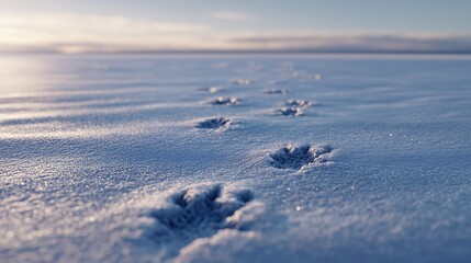 Tranquil Nature: Small Animal Paw Prints in Untouched Terrain