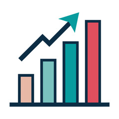 Bar Graph With Arrow Up Icon