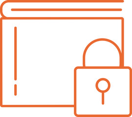 Lock Wallet  In Outline Icon