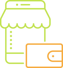 Mobile Wallet  In Outline Icon