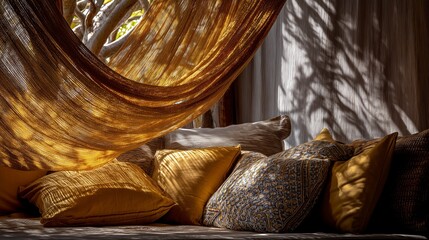 Natural Light and Texture: Sunlight Through Cotton Weave