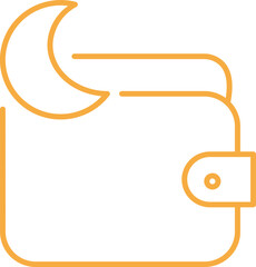 Night   Wallet In Outline Icon
