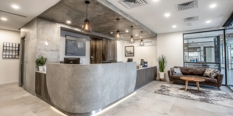 Modern office reception area interior design