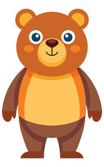 Friendly cartoon bear illustration; cheerful, autumnal color palette; perfect for children's products.