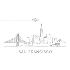 Naklejka premium San Francisco Skyline Travel Illustration.