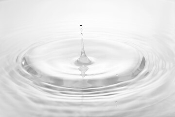 水面に落ちる水滴.