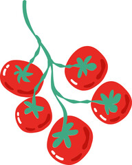 Vector cartoon illustration of a red tomato 