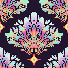 Rainbow Falling Star Seamless Pattern