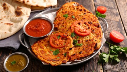 Chapli Kebab with Fried Tomato Topping – Rustic Setting