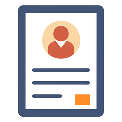 Resume With Profile Icon On White Background