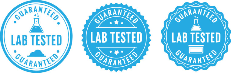 Guaranteed Lab Tested badge icons on white background