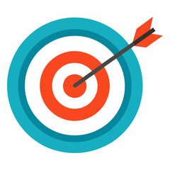 Arrow Hitting Target Silhouette Graphic