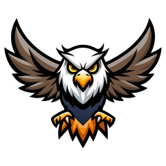 Obraz premium Aggressive eagle mascot with wings spread and sharp talons