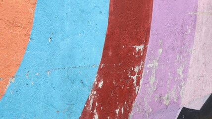 Colorful concrete wall texture background in bright color painting.