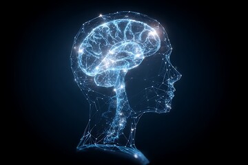 Obraz premium Human brain neural network digital art abstract