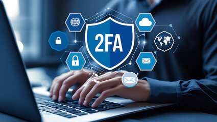 2FA and MFA Authentication Icons Representing Strong Data Security and Identity Verification

