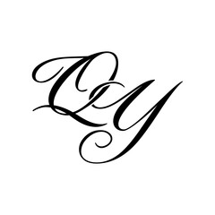 Fototapeta premium Elegant QY Monogram Logo Design, perfect for luxury branding, boutique identity, or personal logo designs.