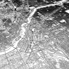 Obraz premium 3D illustration of city and urban in Minneapolis USA