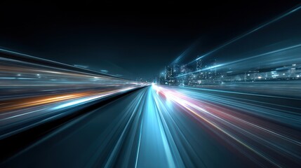 Obraz premium Abstract Speeding Cityscape at Night
