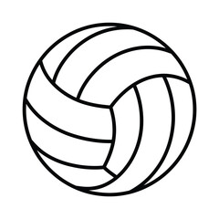 Simple Black and White Volleyball Illustration for Sports and Recreation