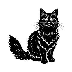 Fototapeta premium Maine Coon Cat Clipart Vector Illustration