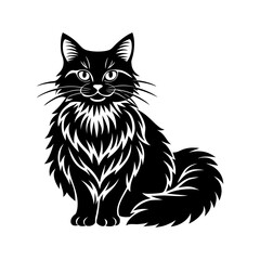 Obraz premium Maine Coon Cat Clipart Vector Illustration