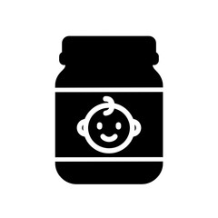 Baby food jar icon in filled style &mdash; nutrition symbol for infants