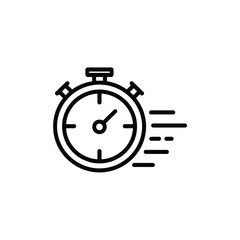 Stopwatch icon representing speed time management and urgency in line art